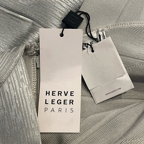 Herve Leger Deep V Bandage Dress - Picture 6 of 10